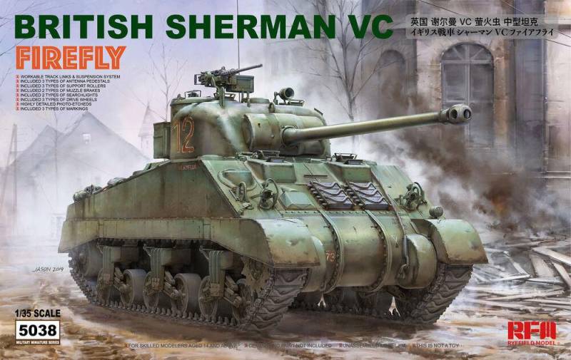 British Sherman vc firefly w/workable track links von Rye Field Model