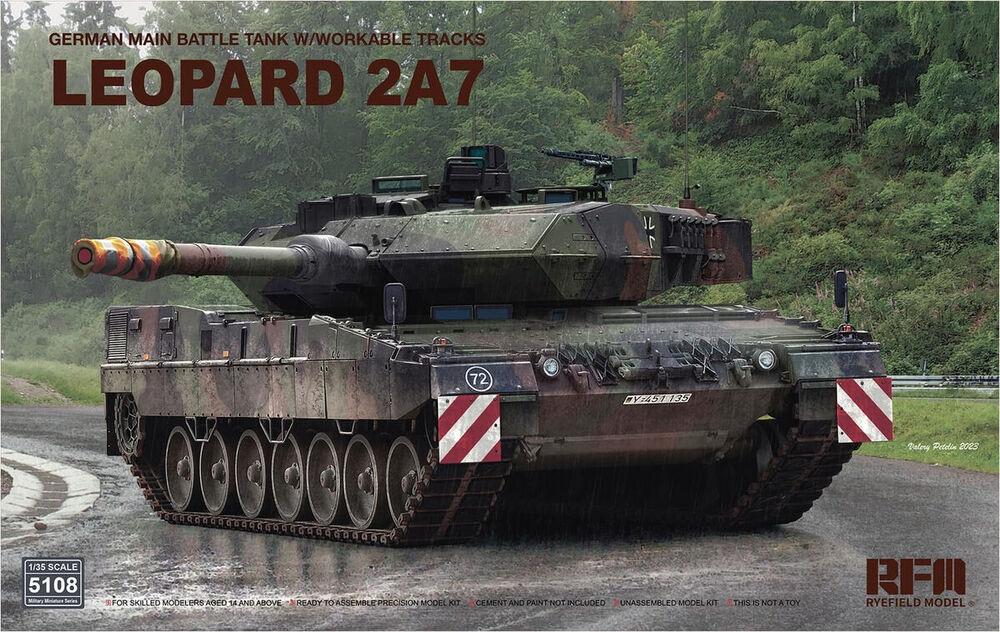 German Main Battle Tank w/Workable Tracks Leopard 2A7 von Rye Field Model