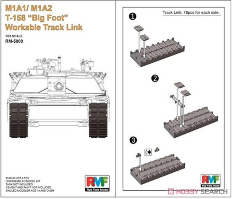 M1A1/ M1A2 T-158 Big Foot - Workable Track Link von Rye Field Model