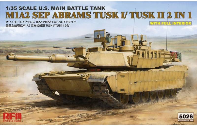 M1A2 Tusk I/ Tusk II w/full Interior von Rye Field Model