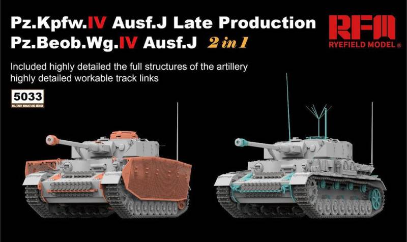 Pz.kpfw.IV Ausf.J late production /Pz.beob.wg.IV Ausf.J w/workable track links von Rye Field Model