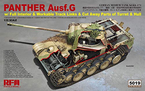 RYE FIELD MODEL RM5019 Reyfield Models RM-5019 WWII German Panther AUSF.G SD.Kfz.171 mit kompletter Innenausstattung, Mehrfarbig von ライフィールドモデル