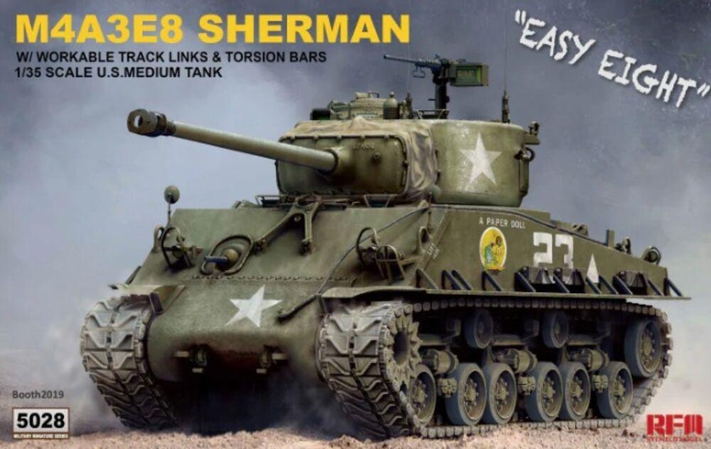 Sherman M4A3E8 W/Workable Track links von Rye Field Model