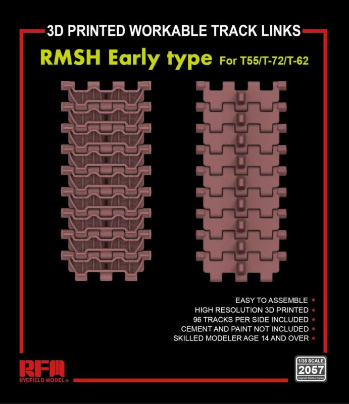 Workable Track Links RMSH Early Type - T-55/72/62 von Rye Field Model