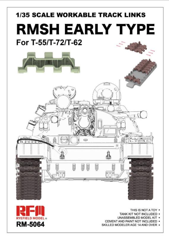 Workable Track Links RMSH Early Type - T-55/72/62 von Rye Field Model