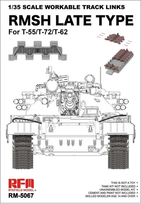 Workable Track Links RMSH Late Type - T-55/72/62 von Rye Field Model