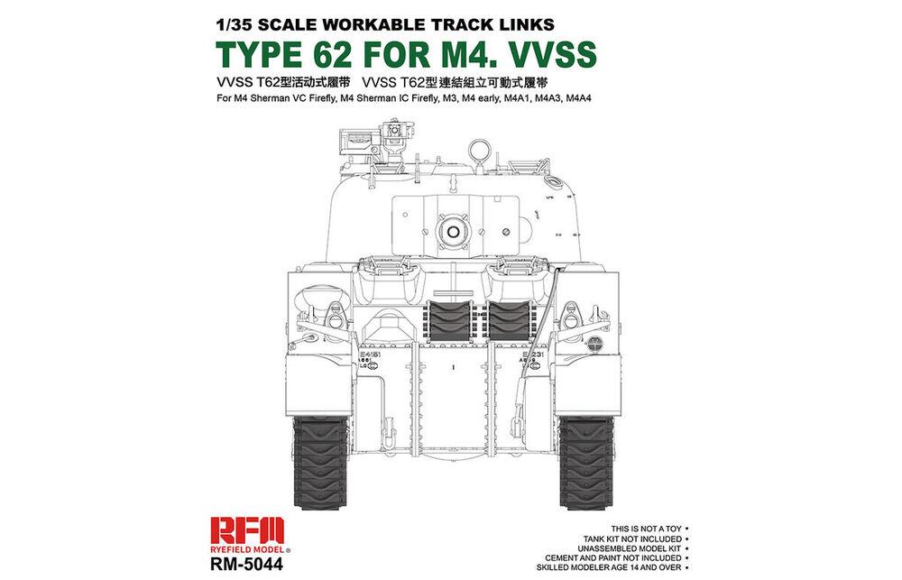 Workable track links - British Sherman VC Firefly, M3, M4A1, M4A4, M4 early von Rye Field Model