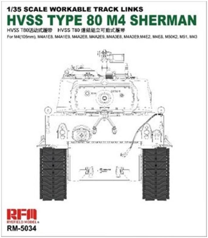 Workable track links - Hvss t80-track for M4 Sherman von Rye Field Model