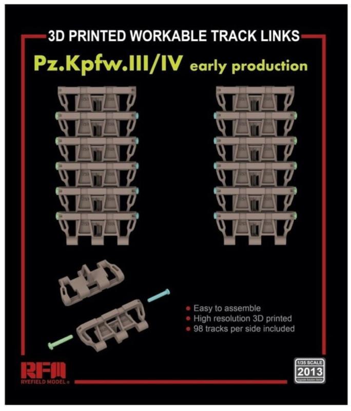 Workable track links - Pz. Kpfw. III /IV early  (3D printed) von Rye Field Model