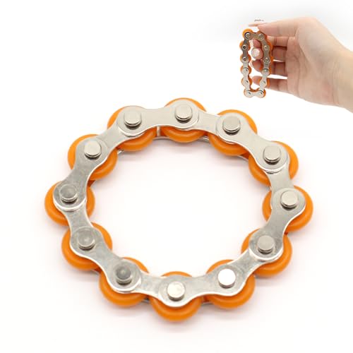 Ryvera Fahrradkette Anti Stress Spielzeug, Fahrradkette-Spielzeug-Set für Erwachsene, Fidget Flippy Chain Spielzeug Stressabbaukette Spielzeug zum Stressabbau Fahrrad Kettenrad Dekompression Spielzeug von Ryvera