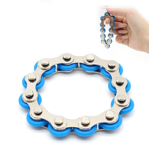 Ryvera Fahrradkette Anti Stress Spielzeug, Fahrradkette-Spielzeug-Set für Erwachsene, Fidget Flippy Chain Spielzeug Stressabbaukette Spielzeug zum Stressabbau Fahrrad Kettenrad Dekompression Spielzeug von Ryvera