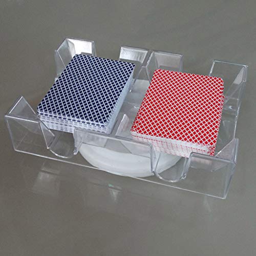 S-TROUBLE 2/6 Deck Transparente Poker Card Box PC-Spielkartenständer mit rotierenden Tabletts Casino Party Brettspiel Requisiten von Buosha