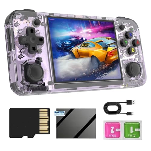 RG35XX H Handheld Spielkonsole, 64+128G Karte 10000+ Spiele, RG35XXH mit Linux OS Unterstützung 5G WiFi BT 4.2, 3.5in IPS Bildschirm, Retro Spielkonsole Handheld Emulator Konsole von S_way