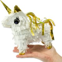 Pinata Einhorn Mini, weiß-gold, 1 Stk, 21cm von S.P.R.I.N.G. Travel & Trading