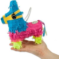 Pinata Esel Mini, Neon pink, blau, gelb, 1 Stk, 19,5cm von S.P.R.I.N.G. Travel & Trading