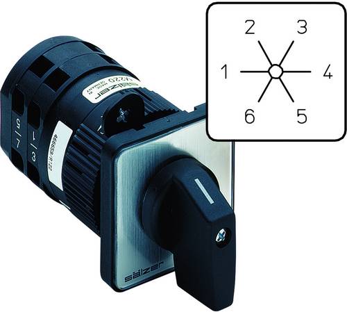 Sälzer M220-61052-219M1 Nockenschalter 20A 2 x 60° Grau, Schwarz 1St. von Sälzer