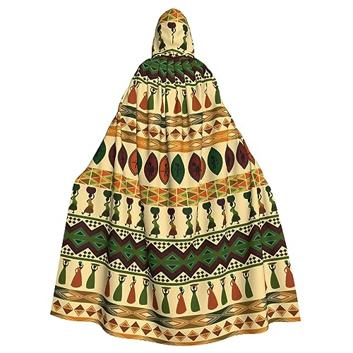 Bohemia Style Traditional African Pattern Print Halloween Hooded Cloak Suitable Carnival Theme Party Halloween Cosplay Costume von SAAKE