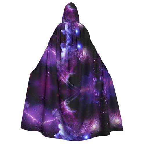 Galaxy Starry Space Purple Starry Print Hooded Cloak Adults Wizard Costume Halloween Cosplay Carnival Masquerade Parties von SAAKE