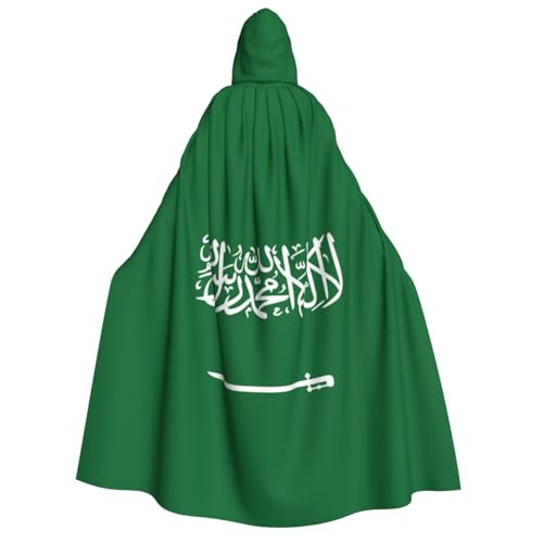 Kapuzenumhang mit saudi-arabischer Flagge für Erwachsene, Zauberer-Kostüm, Halloween, Cosplay, Karneval, Maskerade, Partys von SAAKE