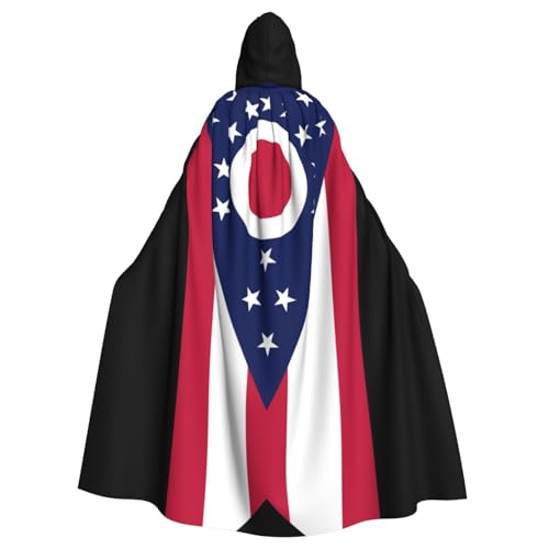 Ohio Umhang mit Staatsflagge und Kapuze, Umhang für Halloween, Karneval, Cosplay, Maskerade-Partys von SAAKE