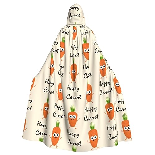 SAAKE Happy Carrot Print Halloween Kapuzenumhang geeignet Karneval Mottoparty Halloween Cosplay Kostüm von SAAKE