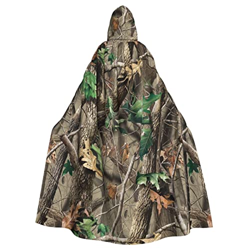 SAAKE Hardwoods Green Camo Print Halloween Hooded Cloak Suitable Carnival Theme Party Halloween Cosplay Costume von SAAKE