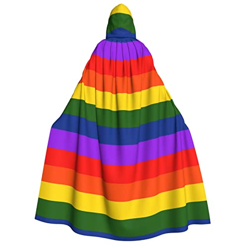 SAAKE Kapuzenumhang mit Regenbogen-Flagge, Unisex, für Halloween, Karneval, Cosplay, vielseitig, für Erwachsene von SAAKE