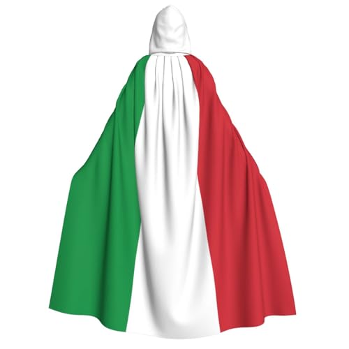 SAAKE Kapuzenumhang mit italienischer Flagge, Erwachsenenkostüm, Zauberer-Kostüm, Halloween, Cosplay, Karneval, Maskerade, Partys von SAAKE