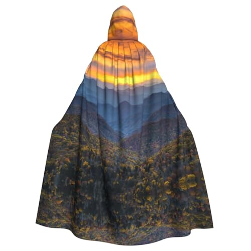 SAAKE Parkway Mountains Print Halloween Hooded Cloak Suitable Carnival Theme Party Halloween Cosplay Costume von SAAKE