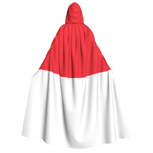 SAAKE Umhang mit Kapuze und indonesischer Flagge, Erwachsenenkostüm, Zauberer-Kostüm, Halloween, Cosplay, Karneval, Maskerade, Partys von SAAKE