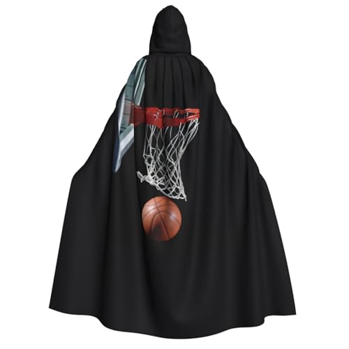 SAAKE Unisex Kapuzenumhang mit Basketball-Aufdruck, Halloween, Karneval, Cosplay, vielseitig, Erwachsenen-Kapuzenumhang von SAAKE