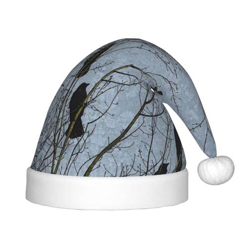 Schwarze Krähen-Vogel-Aufdruck, Weihnachts-Stirnband, Hut für Unisex, Weihnachtsmann-Kleidung, Weihnachtszubehör, Urlaubszeit von SAAKE