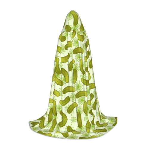 Sushi Dill Pickles Print Cape Cosplay Halloween Kapuzenumhang Karneval Party Dekor 130/150/170 cm Hexenkostüm von SAAKE