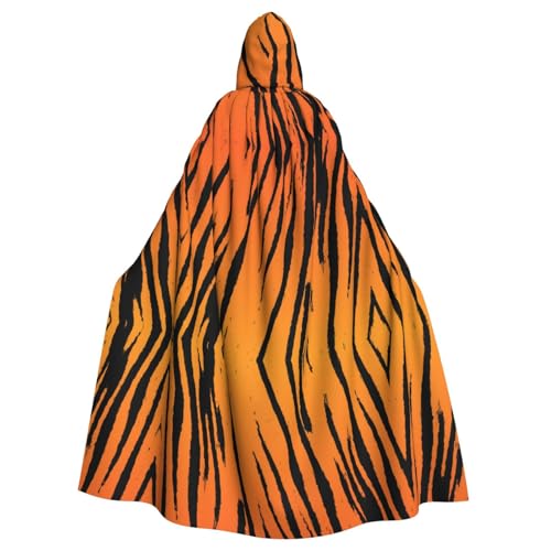 Tiger Stripe Print Halloween Kapuzenumhang geeignet Karneval Mottoparty Halloween Cosplay Kostüm von SAAKE