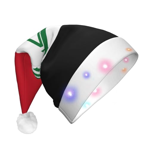 Weihnachtsmütze mit irakischer Flagge, Weihnachtsmann, LED-Licht, Unisex, lustig, geeignet von SAAKE