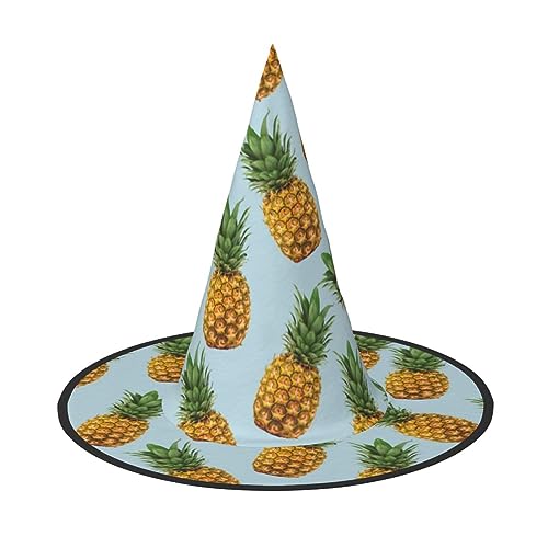 SABFWF Hexenhut mit Ananas-Druck, Dekoration für Halloween, vielseitige Halloween-Hüte, faltbare Zaubererhüte, Hexenhüte, Großpackung von SABFWF