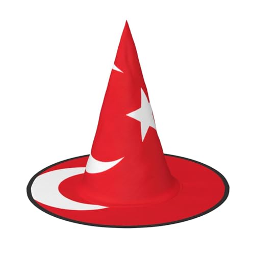 SABFWF Hexenhut mit Flagge der Türkei, Dekoration für Halloween, vielseitige Halloween-Hüte, faltbare Zaubererhüte, Hexenhüte von SABFWF