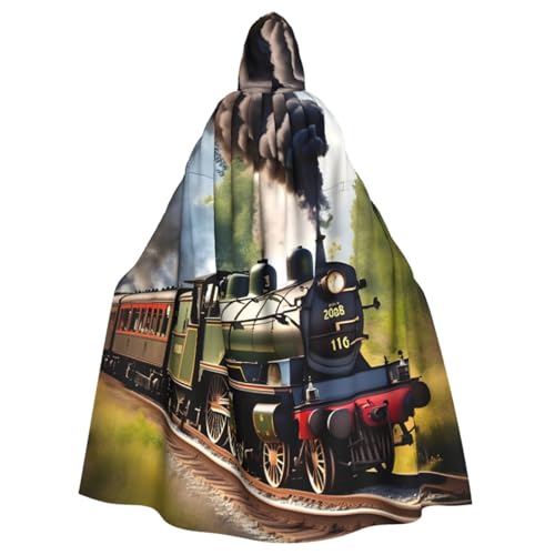 SABFWF Luxuriöser Kapuzenumhang mit Steam Little Train, ideal für Cosplay und Halloween-Kostüme von SABFWF