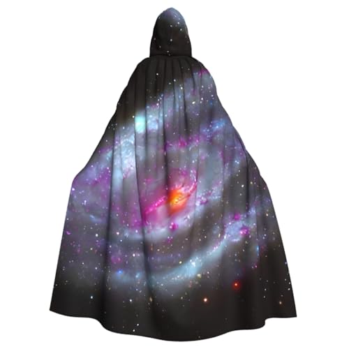 SABFWF Luxuriöser Kapuzenumhang mit buntem Galaxie-Druck, ideal für Cosplay und Halloween-Kostüme von SABFWF