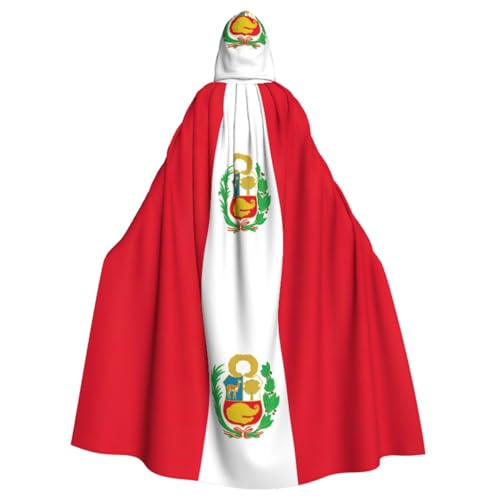 SABFWF Luxuriöser Kapuzenumhang mit der Flagge von Peru, ideal für Cosplay und Halloween-Kostüme von SABFWF