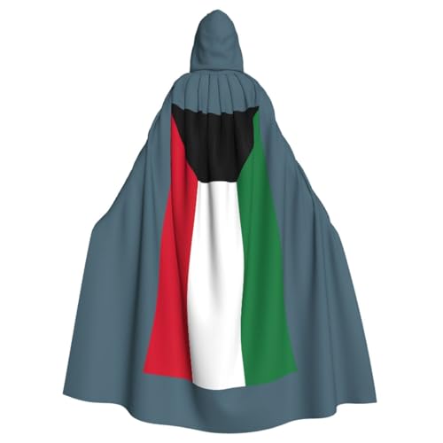 SABFWF Luxuriöser Kapuzenumhang mit kuwaitischer Flagge, ideal für Cosplay und Halloween-Kostüme von SABFWF