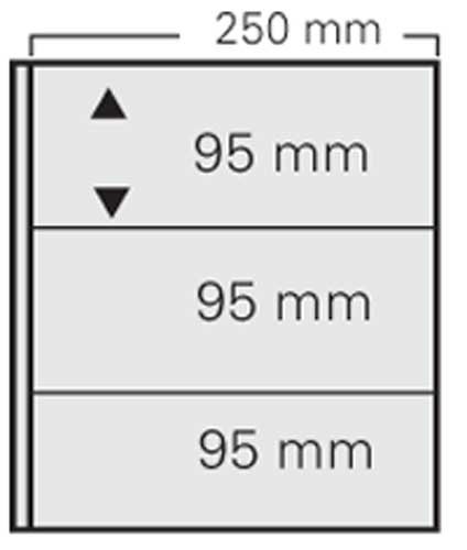 5 x SAFE 7353 Banknoten Hüllen Ergänzungsblätter 3er Teilung 250 x 95 mm - für Banknoten-Album Favorit von SAFE