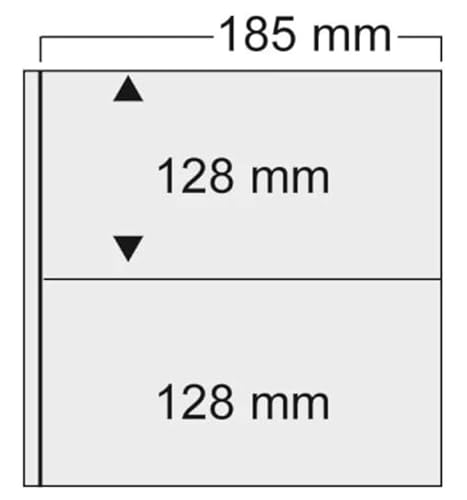 5 x Safe 522 ERGÄNZUNGSBLÄTTER HÜLLEN 2 Taschen ca. 165 x 128 mm - FÜR DEN Safe 520 & 525 RINGBINDER - FÜR Briefe FDC POSTKARTEN & ANSICHTSKARTEN & ETB ERSTTAGSBLÄTTER von SAFE