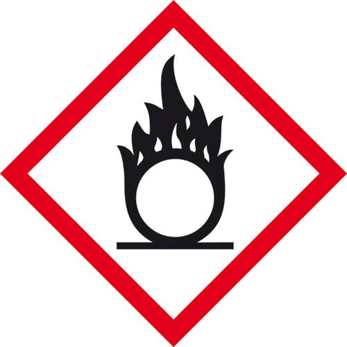 SafetyMarking 21.B1016 GHS-Gefahrenpiktogramm 03 Flamme über Kreis Folie selbstklebend (B x H) 100m von SAFETYMARKING