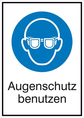 Gebotsschild Augenschutz benutzen, Hygiene und Abstand Aluminium (B x H) 210mm x 297mm ISO 7010 1St. von SAFETYMARKING