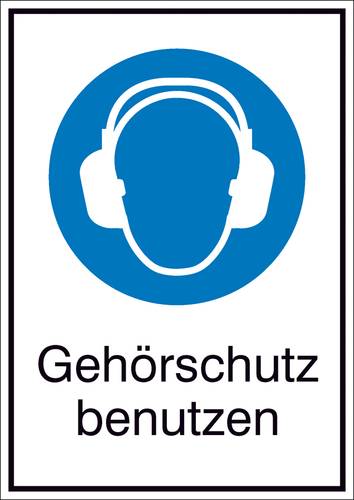 Gebotsschild Gehörschutz benutzen Aluminium (B x H) 262mm x 371mm ISO 7010 1St. von SAFETYMARKING