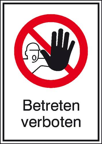 Verbotsschild Betreten verboten, Hygiene und Abstand Aluminium (B x H) 525mm x 742mm DIN 4844-2 1St. von SAFETYMARKING