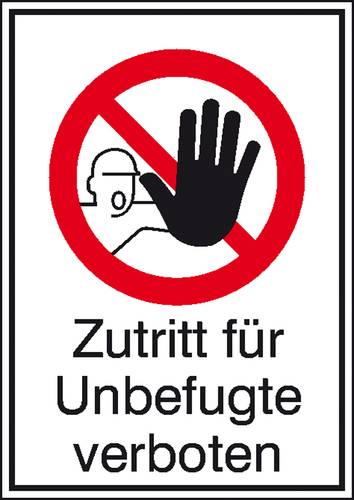 Verbotsschild Zutritt für Unbefugte verboten, Hygiene und Abstand Aluminium (B x H) 520mm x 742mm D von SAFETYMARKING