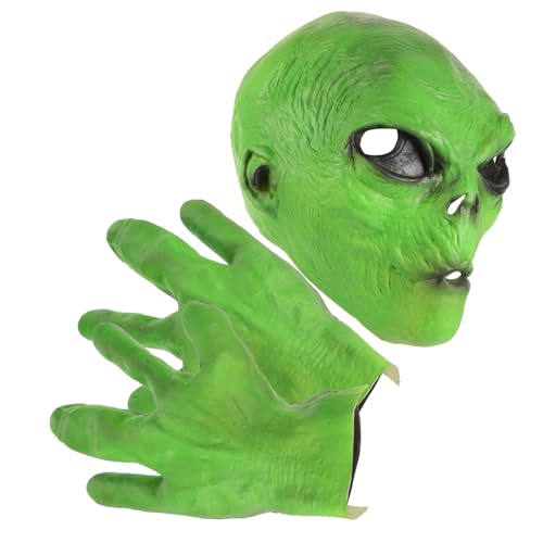 SAFIGLE 1 Satz Alien-Horror-Geister- -Kapuze weiße Gesichtsmaske leere Masken zum Dekorieren present halloween costume halloween kleidung Halloween-Party-Alien-Maske Emulsion von SAFIGLE