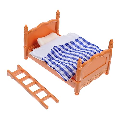 SAFIGLE 1 Satz Bettmodell Mini-Spielzeug Puppenhaus Etagenbett Möbel Modelle Miniatur Bett Mini-Haushandwerk schlafen Minibett Bettauskleidungen Spielzeugzimmer Ob11 Kunsthandwerk von SAFIGLE